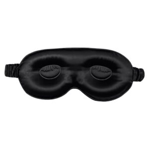 Black 3D Contour silk eye mask, back with moulded eye cups