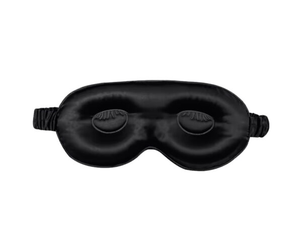 Black 3D Contour silk eye mask, back with moulded eye cups
