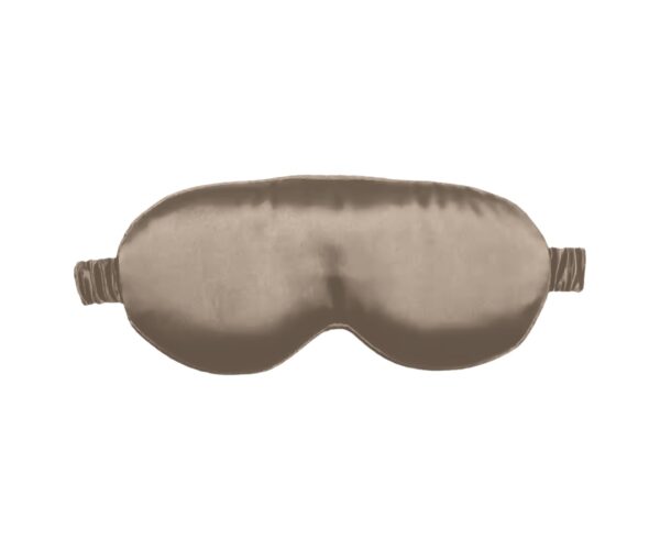 Taupe 3D Contour silk eye mask, front