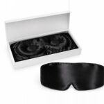 Black Blackout silk eye mask with its gift box