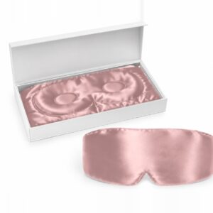 Dusty Pink Blackout silk eye mask with its gift box