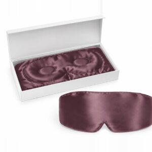 Grey Purple Blackout silk eye mask with its gift box