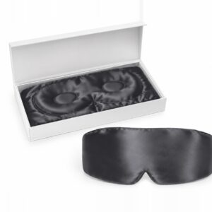 Ink Grey Blackout silk eye mask with its gift box