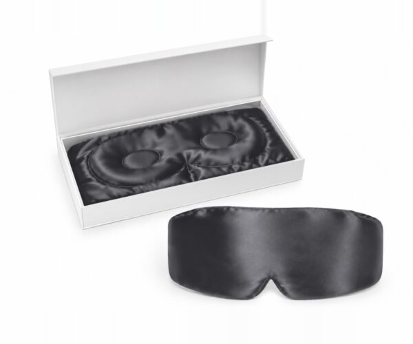 Ink Grey Blackout silk eye mask with its gift box