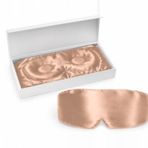 Rose Gold Blackout silk eye mask with its gift box