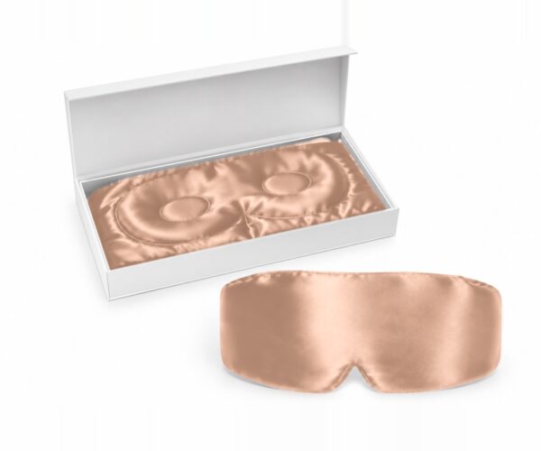 Rose Gold Blackout silk eye mask with its gift box