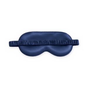 Curio Silk classic silk eye mask in navy on a white background