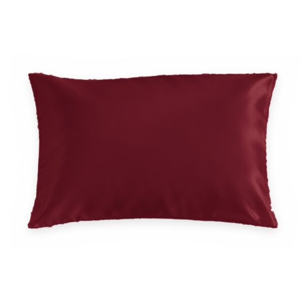 Claret mulberry silk pillowcase on a white background