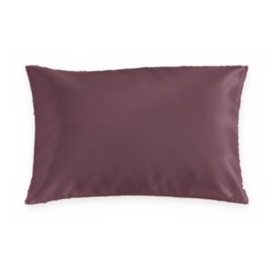 Grey purple mulberry silk pillowcase on a white background