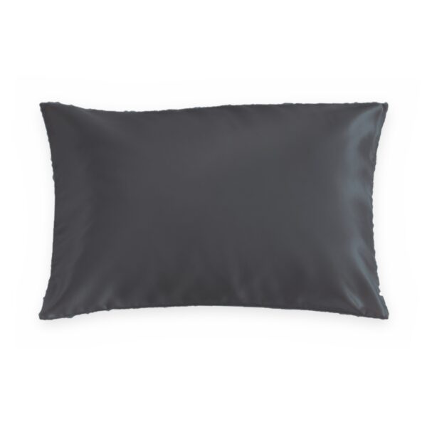 Ink grey mulberry silk pillowcase on a white background