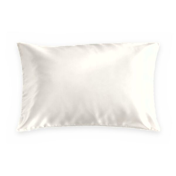 Ivory mulberry silk pillowcase on a white background